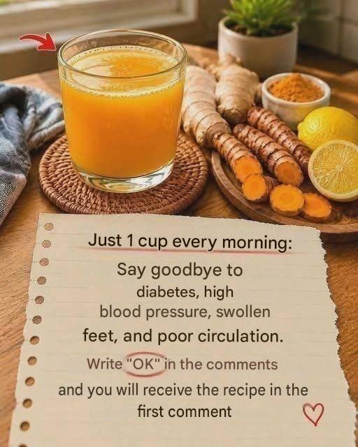 Healthy drink made with turmeric, ginger and lemon
